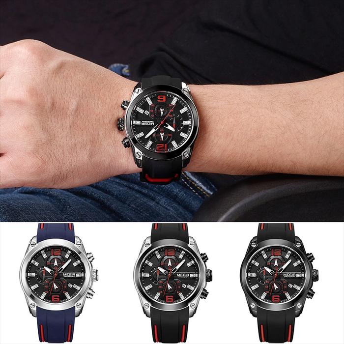 MEGIR 2063 Jam Tangan Pria Original Bisnis Anti air Analog