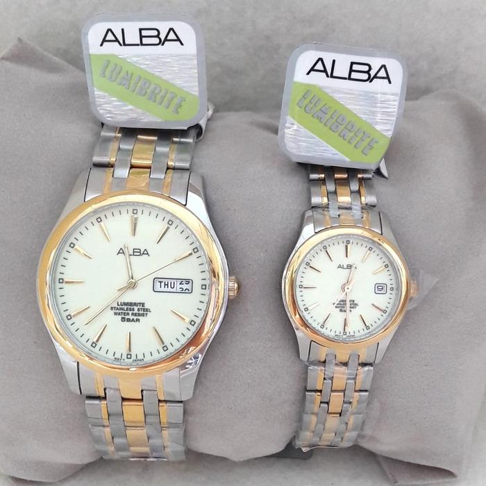 ALBA jam tangan pria AXND50 dan wanita AXT854 Lumibrite ORIGINAL