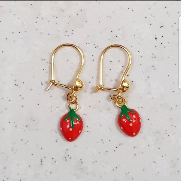Anting Anak Emas asli model Strawberry