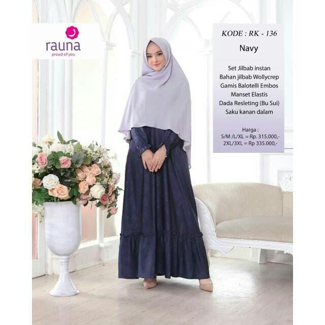 Set Hijab & Gamis Rauna RK 136
