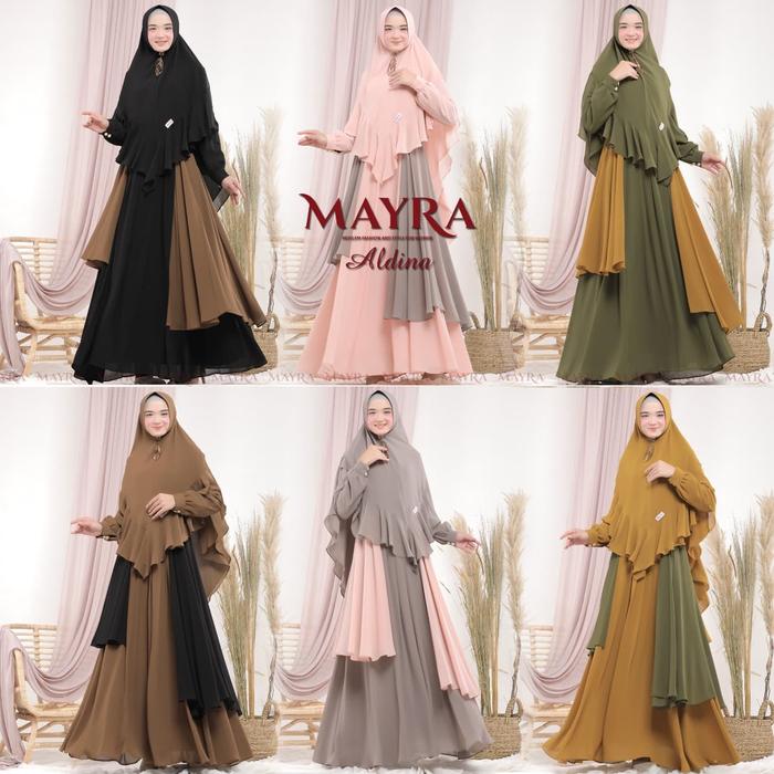 Gamis Syari Set Khimar Mayra Ori. Dress Set Jilbab Baju Muslim