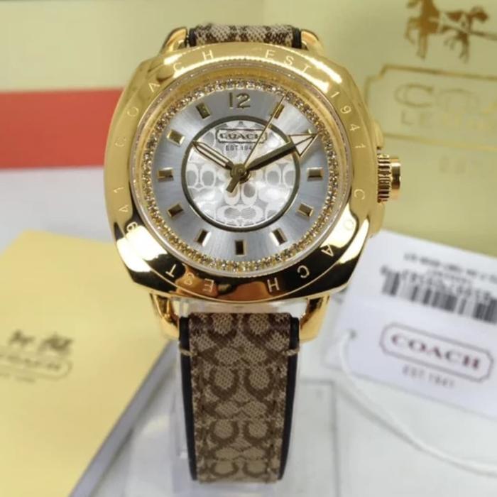 Jam Tangan Wanita Merek Coach EST 1941 Gold 35mm Original Fullset