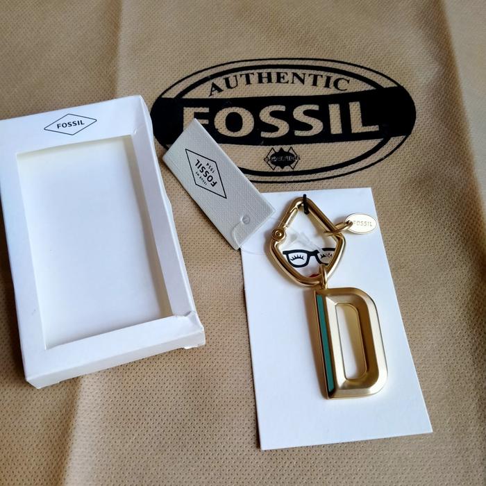 Fossil Bagcharm Model Baru Keychain Initial D Gantungan Kunci Huruf D
