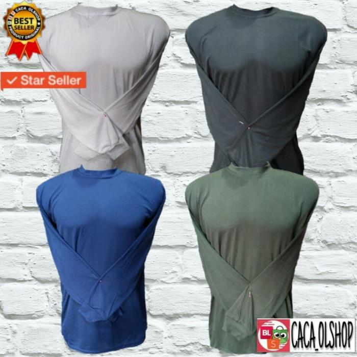 Kaos Dalam Hitam Putih Biru Hijau Polos Security Satpam Lengan Panjang