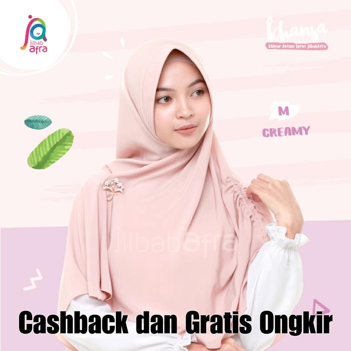 Jilbab Afra Khansa Ukuran M (Khimar Antem Serut)