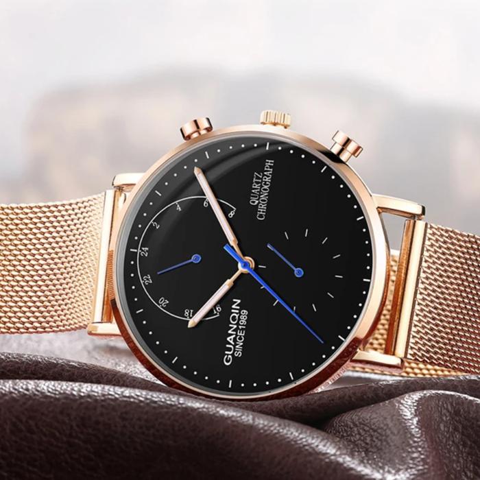 Jam Tangan Pria Original GUANQIN Jam Tangan Elegan Waterproof Analog