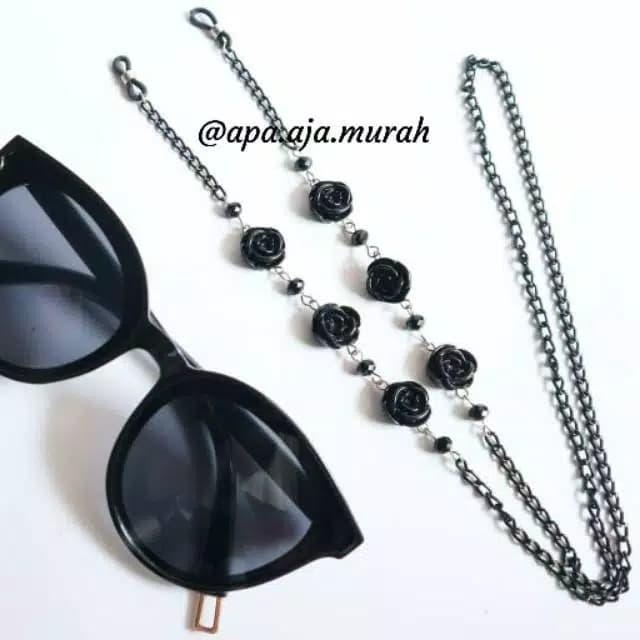 KALUNG KACAMATA MAWAR (HITAM HABIS)