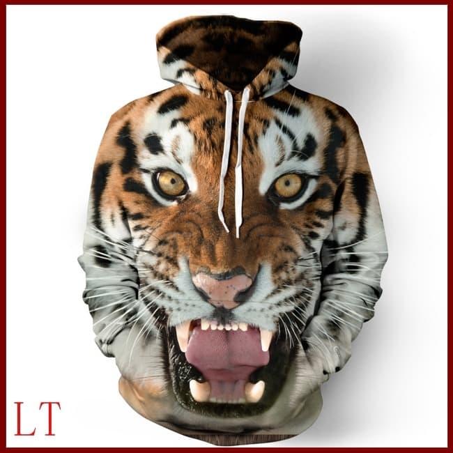 Jaket Jacket Switer Sweater Hoodie 3D Tiger Macan Harimau Fullprint 1