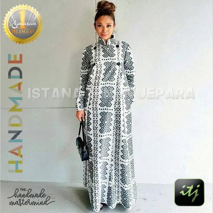 Long Dress Kaftan Kain Tenun Blanket Troso