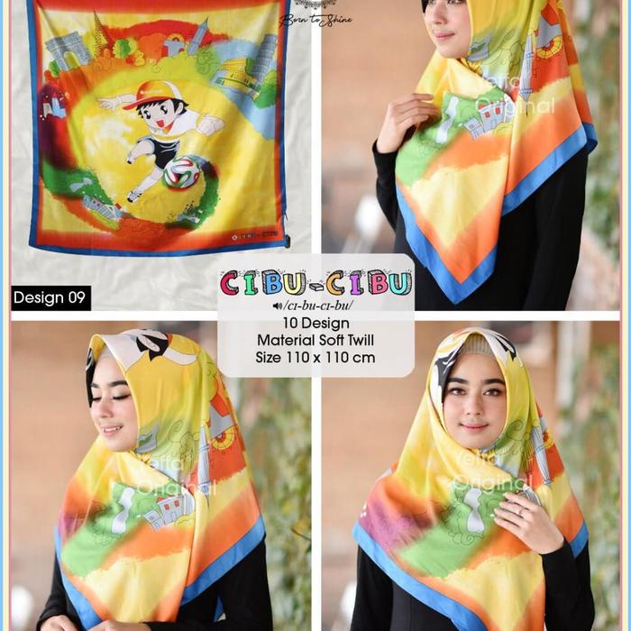 Hijab Jilbab Segi Empat Motif Cibu - Cibu by Yeffa Scarf