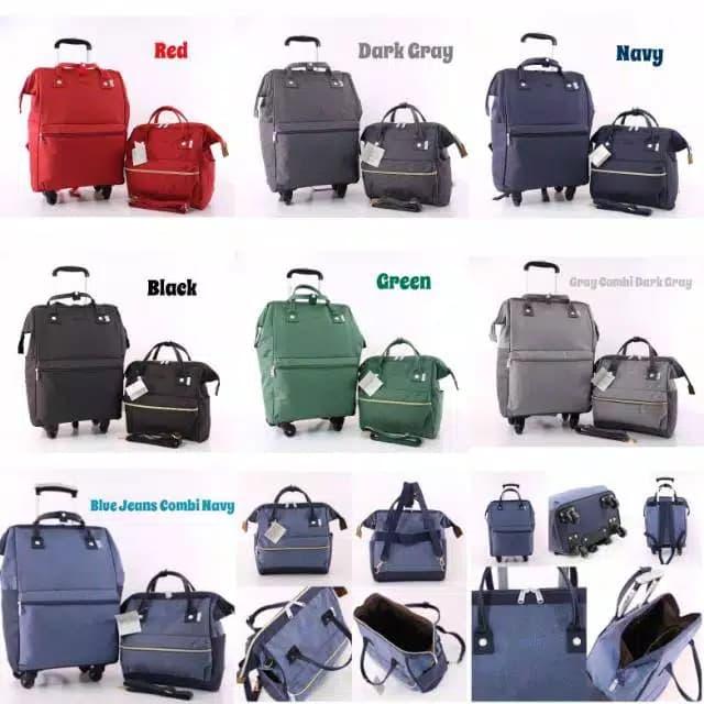 TROLLEY ANELLO 4 RODA Tas Travel Backpack Troli Ransel Anello Set 2in1