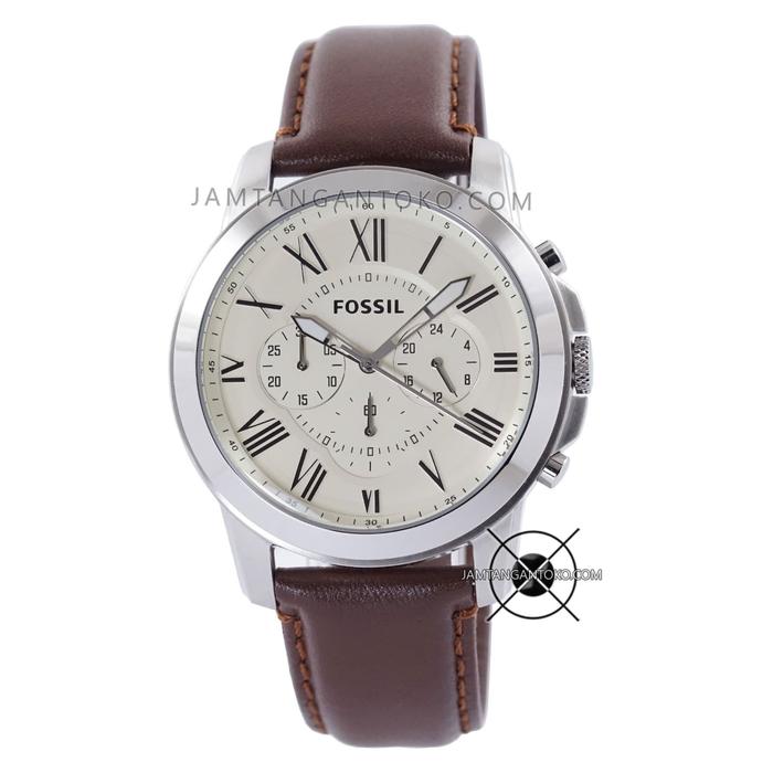 [ORIGINAL] Jam Tangan Pria Fossil Grant FS4735 Coklat Silver FS-4735