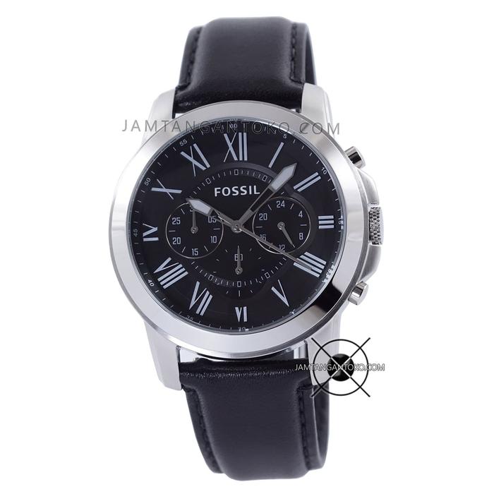 Jam Tangan Fossil Pria Grant FS4812 Silver Black ORIGINAL for Men