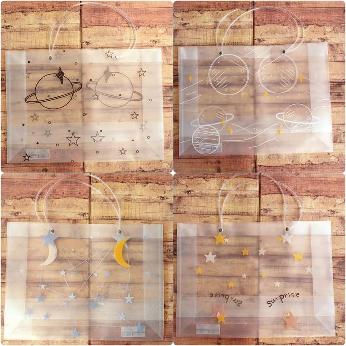 Hand Bag Plastik Transparan Tata Surya - Shopping Bag Transparan Tata