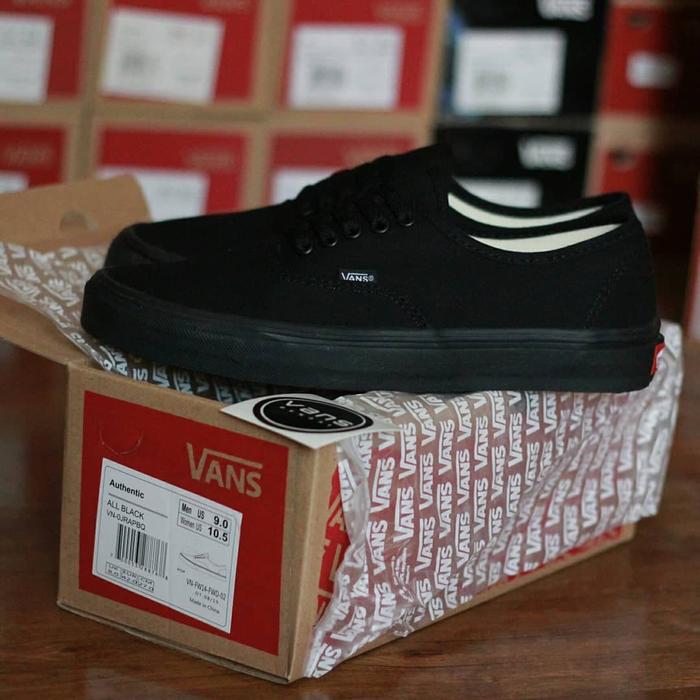 Harga Promo Jual Vans Authentic Full Black Premium Waffle DT Tag China