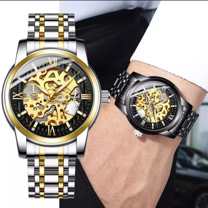 Biden YN 0197 - Jam Tangan Pria Original ( Automatic ) - Silver Black