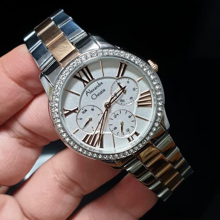 Alexandre Christie 2642 silver rosegold jam tangan wanita ac 2642