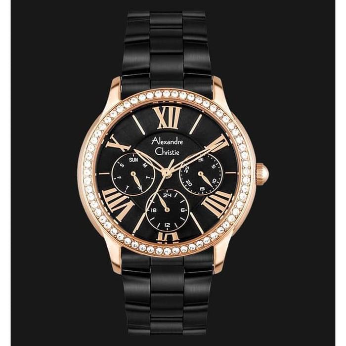 Alexandre Christie 2642 black rosegold jam tangan wanita ac 2642