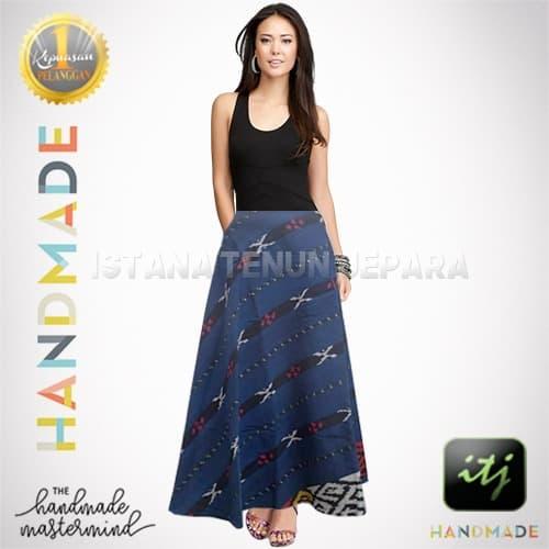 Rok Batik Wanita Kain Tenun Ikat Troso Motif Toraja Biru