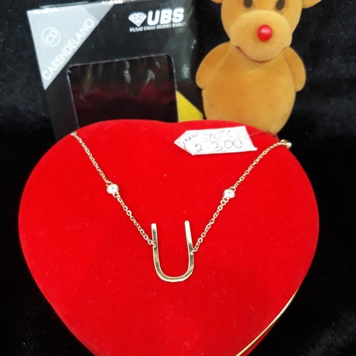 Gl374H102H GELANG EMAS UBS HURUF U INISIAL NAMA ABJAD ASLI 70% 2.300gr