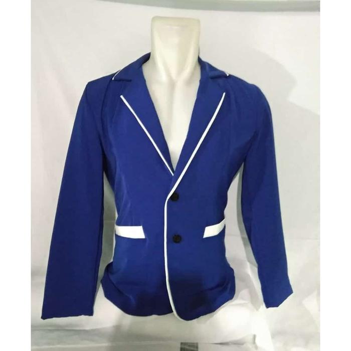 Almamater Biru list Putih Polos (jaskoko, Jas, Jaket , Almamater )