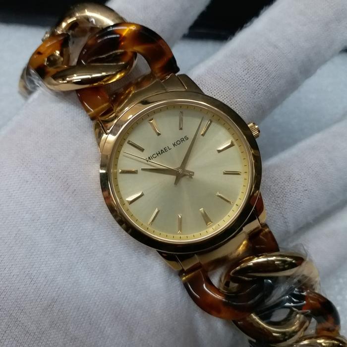 Jam Wanita Merek Michaell---Kors MK Kepang Gold Original BM 3.5cm