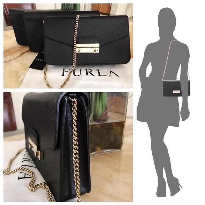 Tas Wanita Branded Furla Julia Pochette - Hitam - Original from US