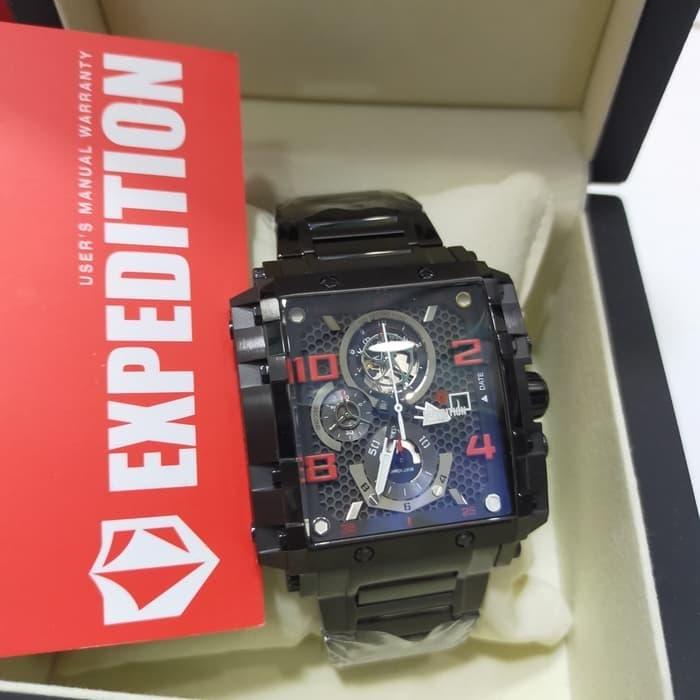 Jam Tangan Expedition Pria Original E6757 Black Red