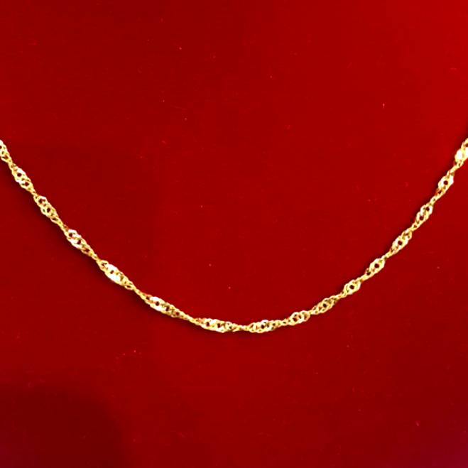 Kalung Disko Emas asli model cristal 1 setengah gram