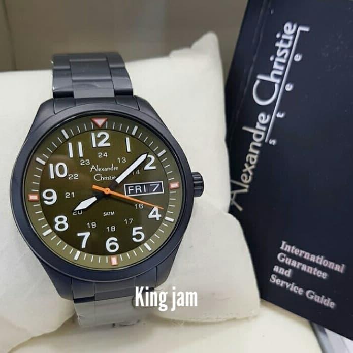 Jam Tangan Pria Alexandre Christie AC 6539 Original Black Green