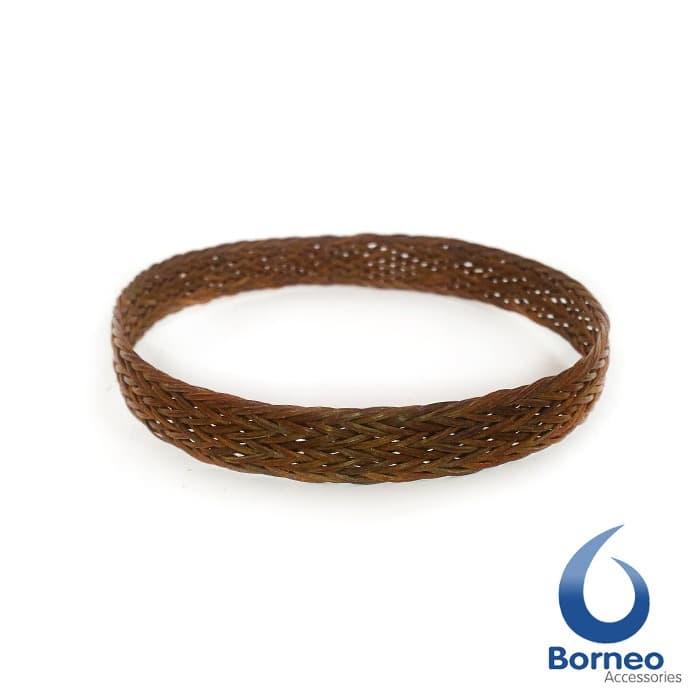 Gelang Anyaman Simpai Rotan Dayak Kalimantan Coklat Polos