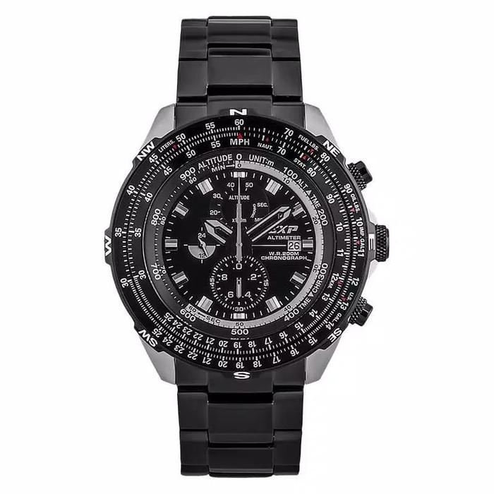 Jam Tangan Pria Expedition Original Altimeter E3005 Black Silver