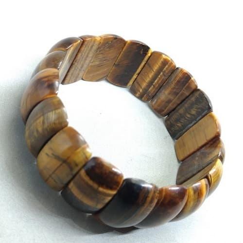 Batu Akik Gelang Tiger Eye Biduri Sepah Pipih
