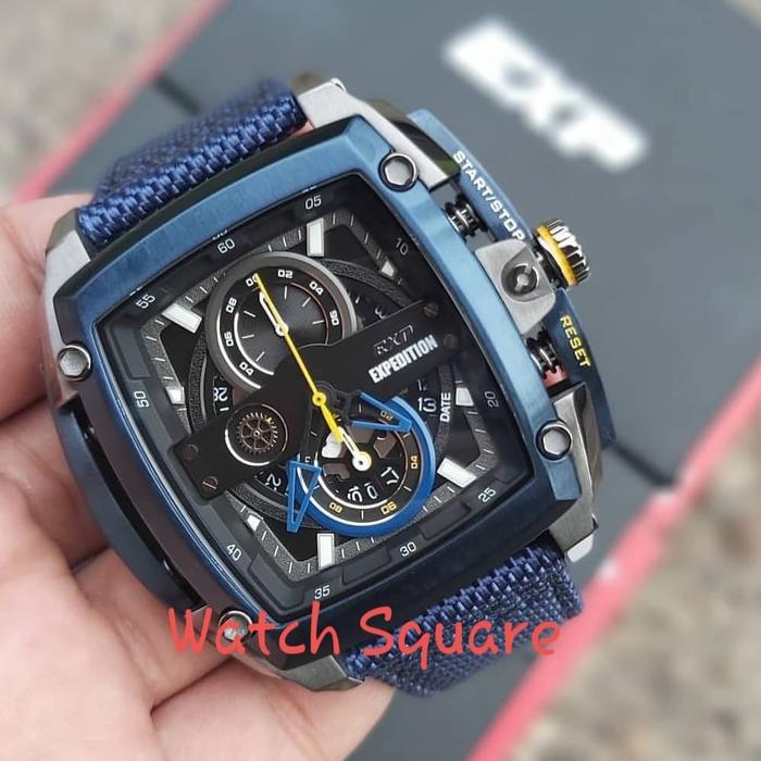 Jam Tangan Pria Expedition Original Chronograph EXP3008 Blue