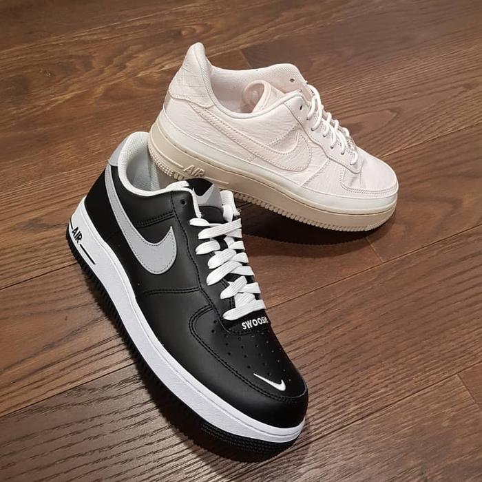 Nike Air Force 1 x Swoosh Black White Cream AF1 100% original