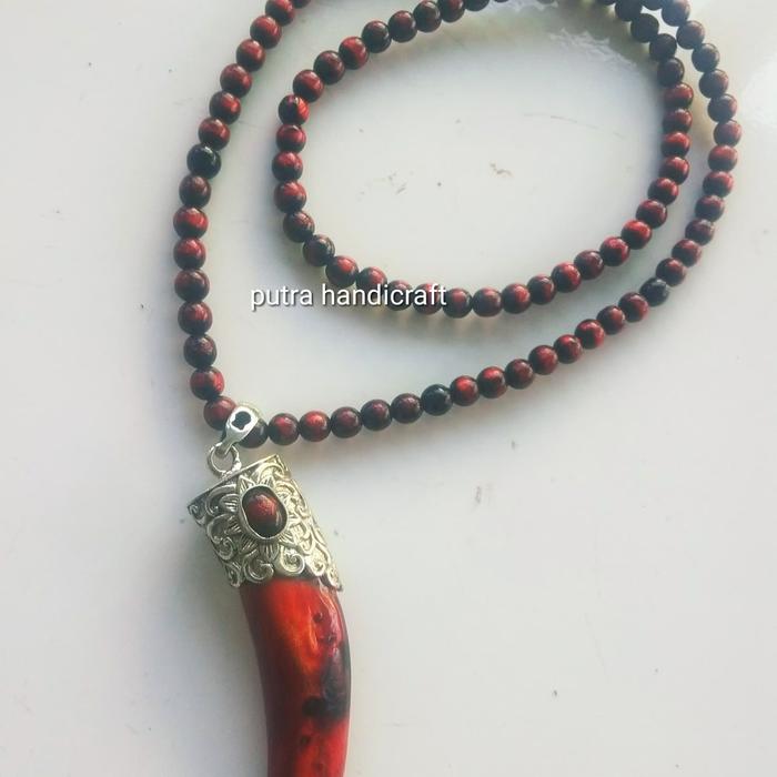 kalung tali arus warna merah super..