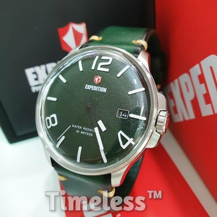 jam tangan pria Expedition E 6789 M Silver Green