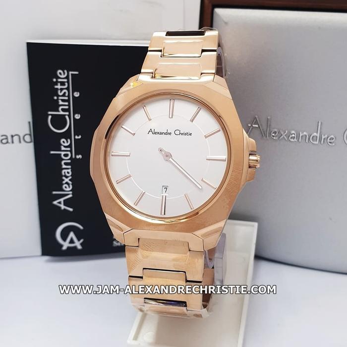 Jam Tangan Pria Alexandre Christie Ori AC 8611 MD FRG full rosegold