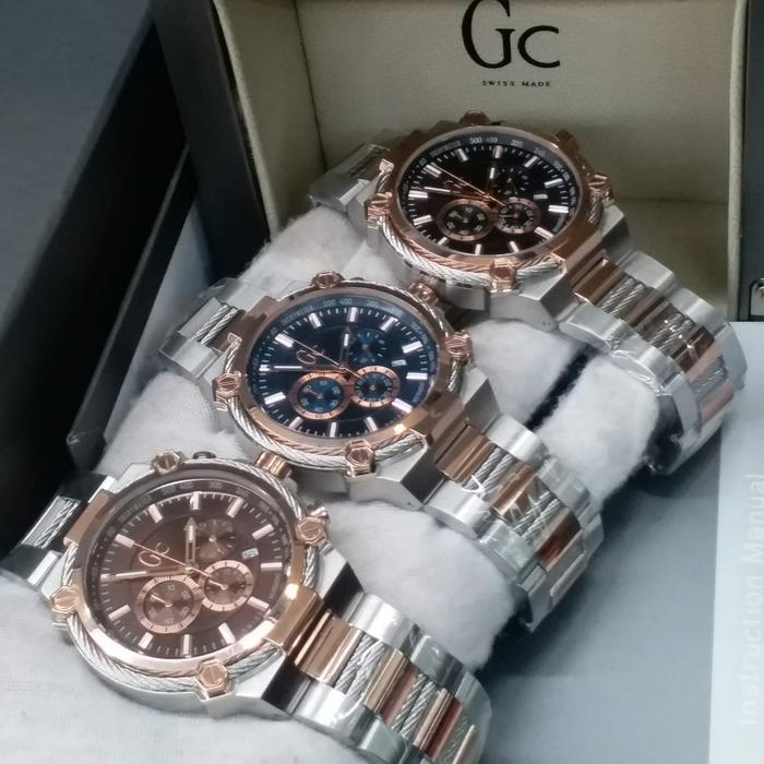 Jam Pria Merek Guess Collection GC Y24003G2-01 Stainless Steel Ori BM