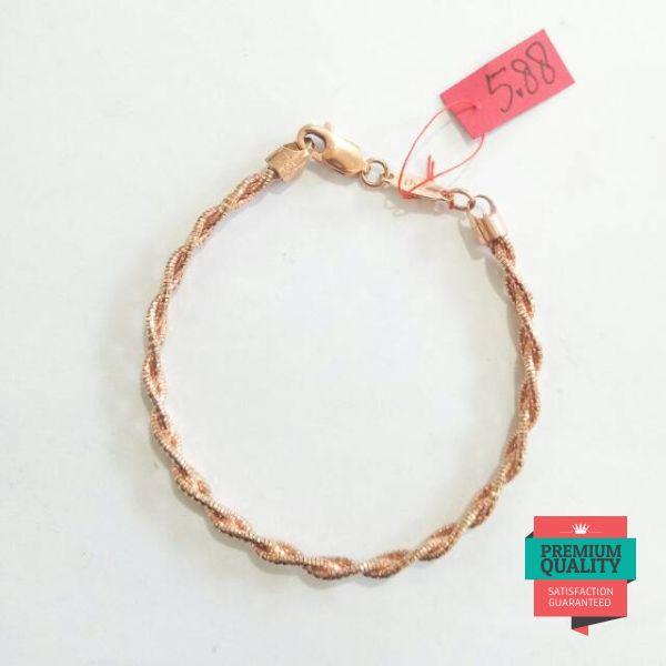 Promo Gelang wanita anyaman elegant emas asli kadar 750 Elegan