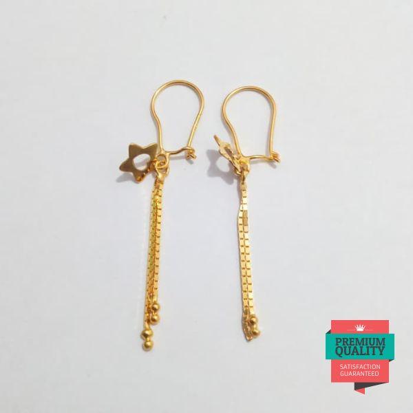 Grosir Anting panjang model bintang emas asli kadar 875 Elegan