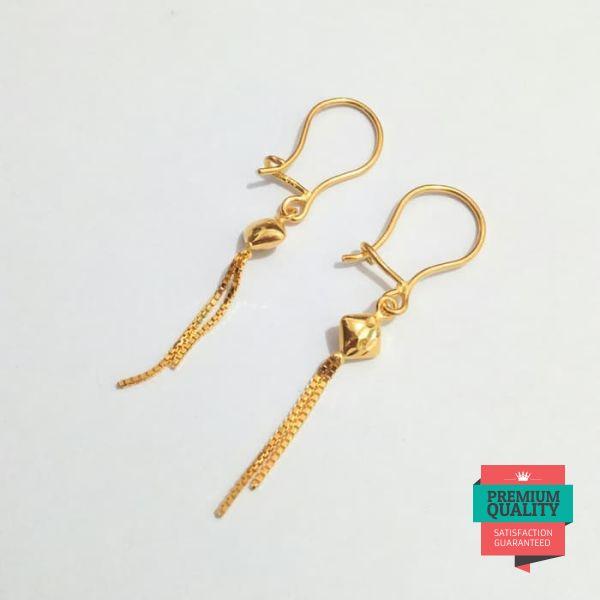 Murah Anting Cidu Panjang emas asli kadar 875 Elegan