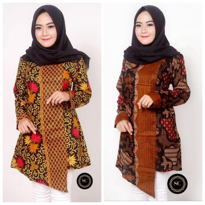 Baju batik tunik lancip