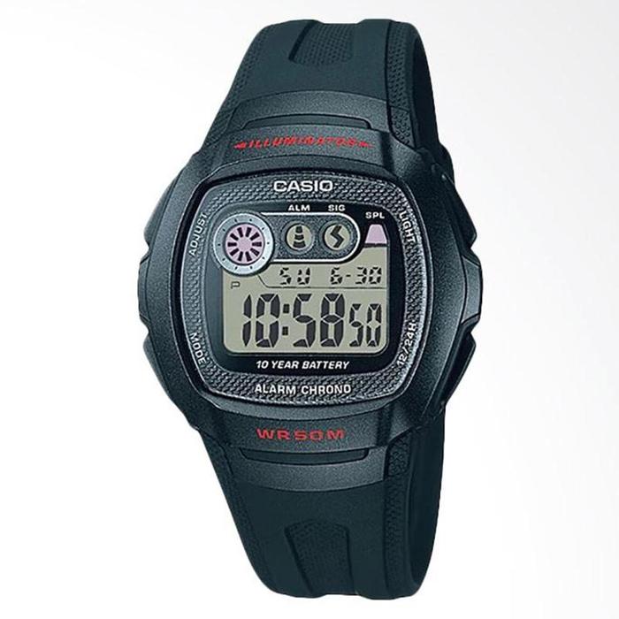 JAM TANGAN PRIA CASIO ORIGINAL DIGITAL HITAM RESIN W-210-1C CASIO W 210 1C CASIO W210