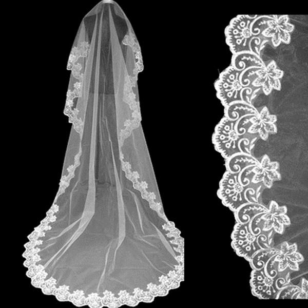 [PROMO] 3M Large Tail Soft Yarn Lace Bridal Veil Wedding