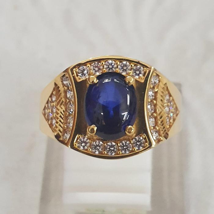 cincin cowok laki pria eropa mata biru emas 70 % 700 70 % variasi 20