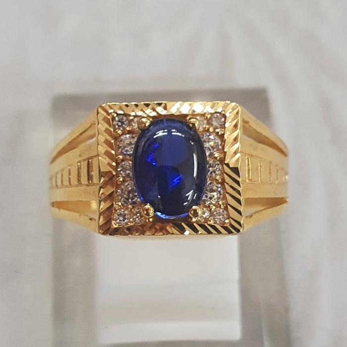 cincin cowok laki pria eropa mata biru emas 70 % 700 70 % variasi 18