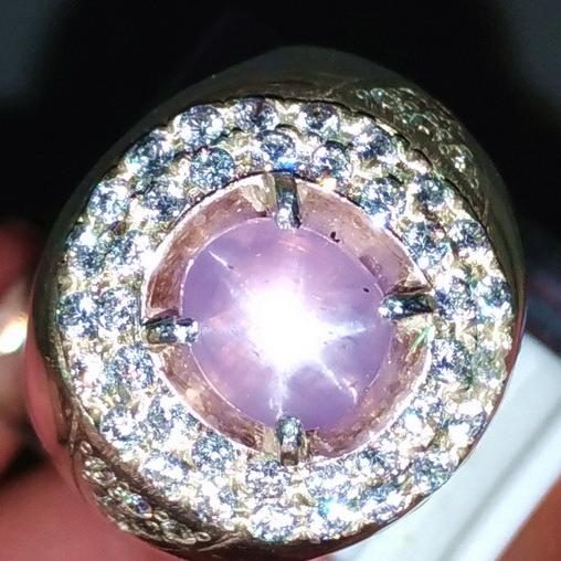 Batu Cincin Pink Safir Star Ceylon Srilangka Asli