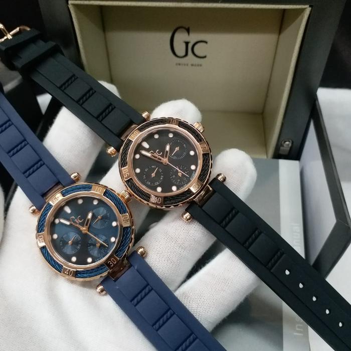 Jam Wanita Merek Guess Collection GC Y41003L1-04 Cable Rubber Ori BM