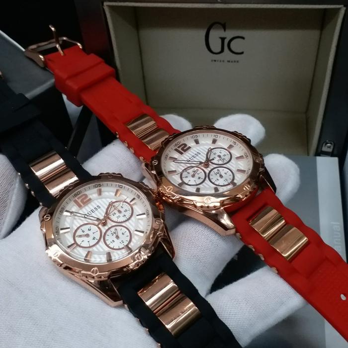 Jam Tangan Wanita Merek Guess Collection GC Y0325L8 Rubber Ori BM